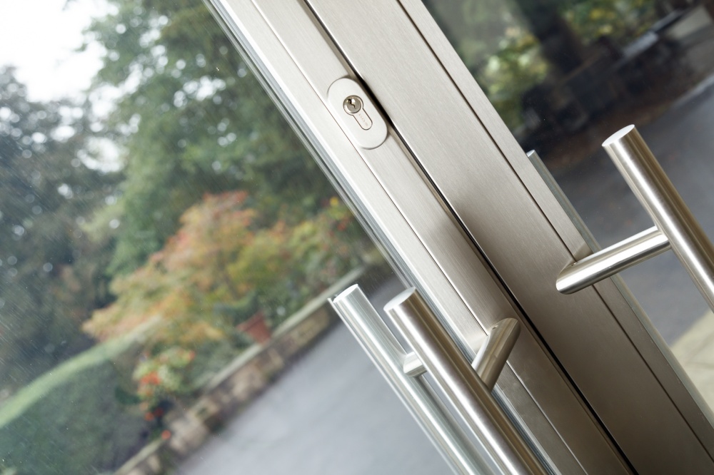 Detail with long pull handles and lock cylinder